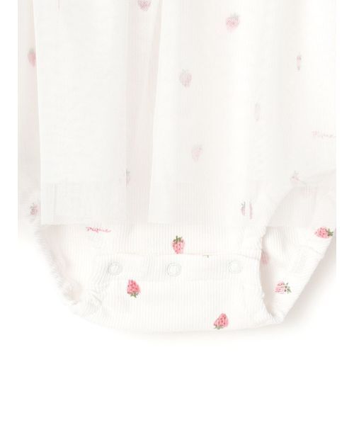 gelato pique(ジェラートピケ)の「【ラッピング済み】【BABY】ストロベリー柄チュールロンパース&スタイSET(ベビーギフト・キッズ・オフホワイト・70/80)」の16枚目の写真
