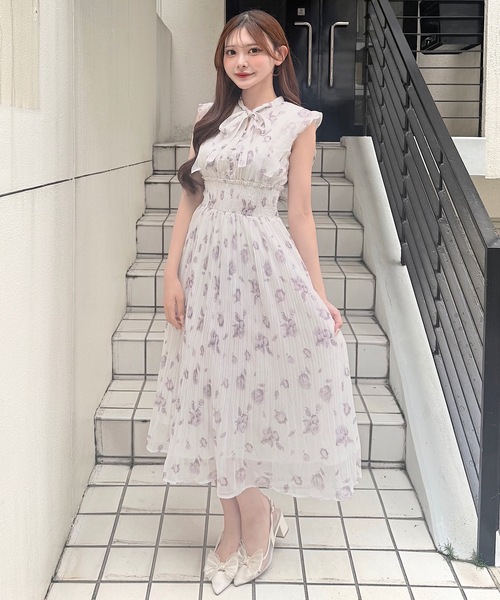 NOMAE（ノーマエ）の「リボンタイフラワーワンピース（ワンピース