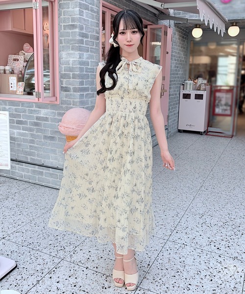 NOMAE（ノーマエ）の「リボンタイフラワーワンピース（ワンピース 
