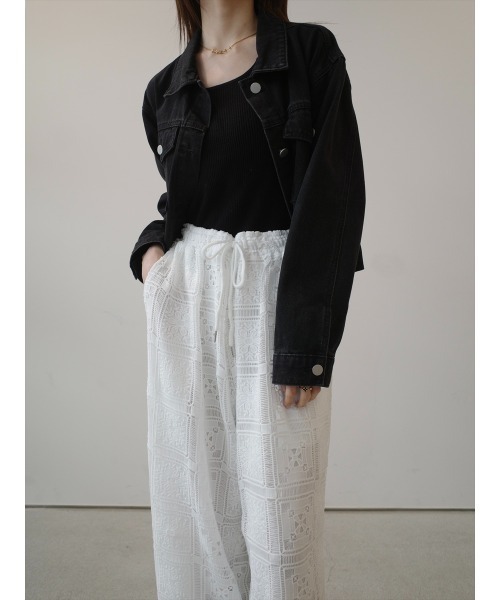 amel（エイメル）の「パネルレース ワイドパンツ ｜ ホワイト（その他パンツ・レディース・ホワイト・FREE）」の11枚目の写真