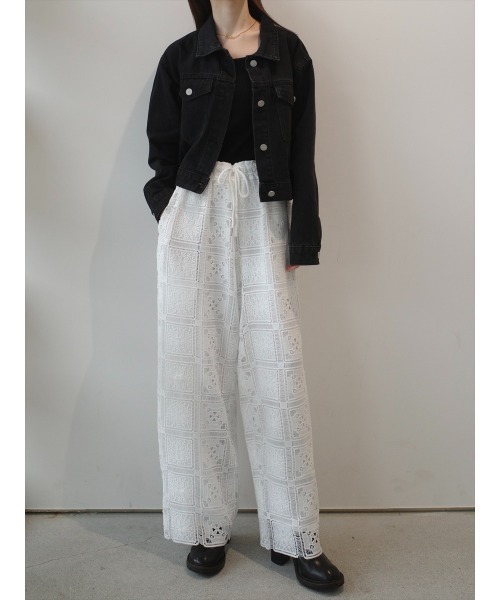 amel（エイメル）の「パネルレース ワイドパンツ ｜ ホワイト（その他パンツ・レディース・ホワイト・FREE）」の15枚目の写真