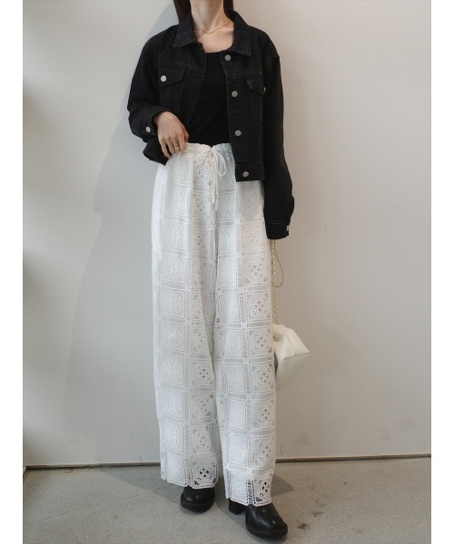 amel（エイメル）の「パネルレース ワイドパンツ ｜ ホワイト（その他パンツ・レディース・ホワイト・FREE）」の17枚目の写真