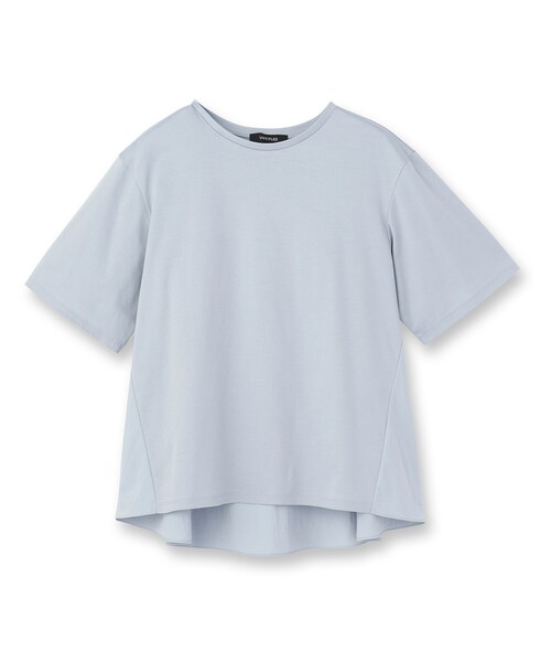 UNTITLED（アンタイトル）の「【洗える/Tシャツ】異素材ドッキングプルオーバー（Tシャツ/カットソー・レディース・オフホワイト/ブラック/サックスブルー・00/02/04/44/48/50）」の4枚目の写真