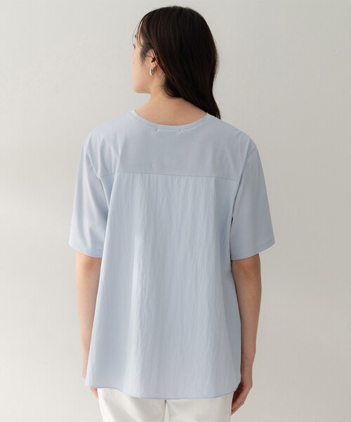 UNTITLED（アンタイトル）の「【洗える/Tシャツ】異素材ドッキングプルオーバー（Tシャツ/カットソー・レディース・オフホワイト/ブラック/サックスブルー・00/02/04/44/48/50）」の21枚目の写真