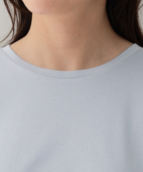 UNTITLED（アンタイトル）の「【洗える/Tシャツ】異素材ドッキングプルオーバー（Tシャツ/カットソー・レディース・オフホワイト/ブラック/サックスブルー・00/02/04/44/48/50）」の22枚目の写真