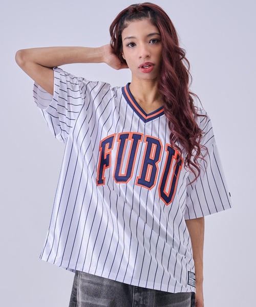 FUBU( フブ)の「FUBU フブ ブランド Patch V Neck TShirts/パッチVネックTシャツ(Tシャツ/カットソー・メンズ・ブラック/レオパード/ホワイト・L/M/XXL/XL)」の4枚目の写真