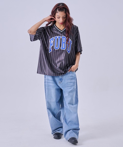 FUBU( フブ)の「FUBU フブ ブランド Patch V Neck TShirts/パッチVネックTシャツ(Tシャツ/カットソー・メンズ・ブラック/レオパード/ホワイト・L/M/XXL/XL)」の14枚目の写真