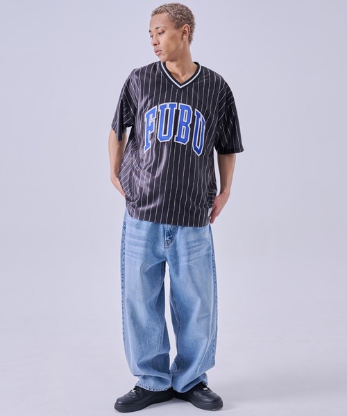FUBU( フブ)の「FUBU フブ ブランド Patch V Neck TShirts/パッチVネックTシャツ(Tシャツ/カットソー・メンズ・ブラック/レオパード/ホワイト・L/M/XXL/XL)」の10枚目の写真