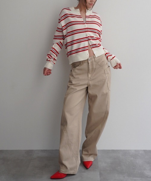 Rashik(ラシク)の「【Rashik】カーブシームバレルパンツ(デニムパンツ・レディース・ブルー/ベージュ/ホワイト・M/S)」の18枚目の写真