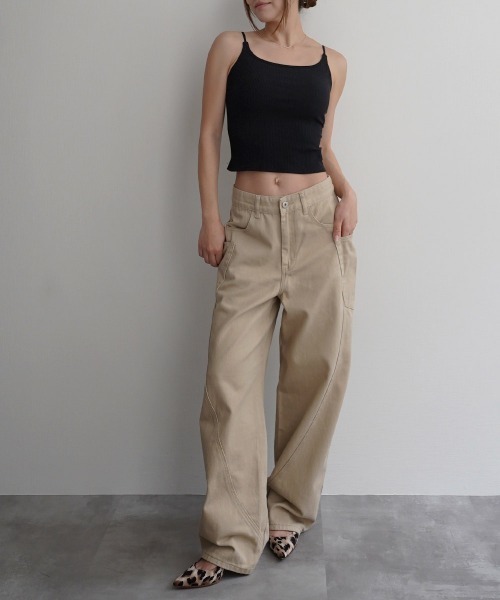 Rashik(ラシク)の「【Rashik】カーブシームバレルパンツ(デニムパンツ・レディース・ブルー/ベージュ/ホワイト・M/S)」の20枚目の写真