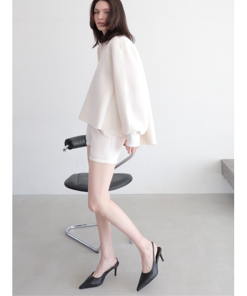 celon(セロン)の「soft minimal sweat shorts(スウェットパンツ・レディース・グレー/アイボリー・FREE)」の20枚目の写真