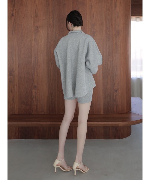 celon(セロン)の「soft minimal sweat shorts(スウェットパンツ・レディース・グレー/アイボリー・FREE)」の6枚目の写真