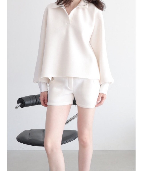 celon(セロン)の「soft minimal sweat shorts(スウェットパンツ・レディース・グレー/アイボリー・FREE)」の18枚目の写真