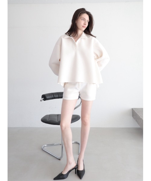 celon(セロン)の「soft minimal sweat shorts(スウェットパンツ・レディース・グレー/アイボリー・FREE)」の21枚目の写真
