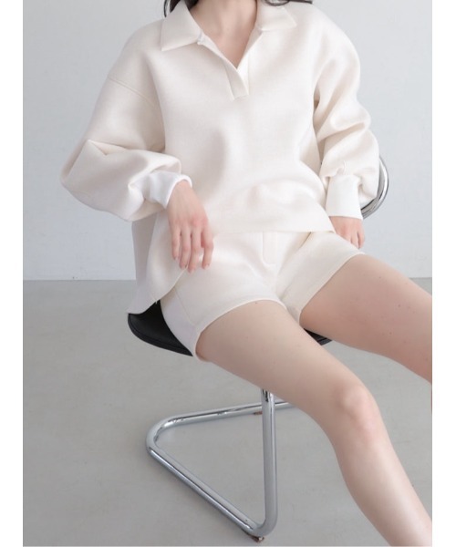celon(セロン)の「soft minimal sweat shorts(スウェットパンツ・レディース・グレー/アイボリー・FREE)」の19枚目の写真