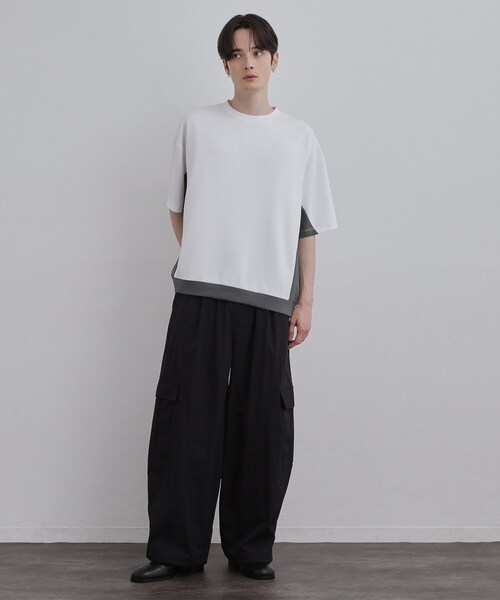 tk.TAKEO KIKUCHI(ティーケータケオキクチ)の「サイド切り替えカットソー(Tシャツ/カットソー・メンズ・チャコールグレー/ブルーグリーン/ホワイト・02/03)」の7枚目の写真