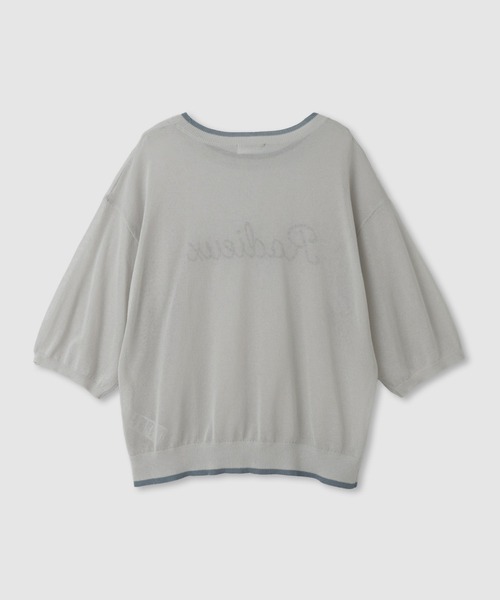 NAVY(ネイビー)の「【SARARI /サラリ】ロゴプリント 配色ライン シアーニットプルオーバー(ニット/セーター・レディース・グレイッシュベージュ/グレー/ホワイト・L/M)」の17枚目の写真