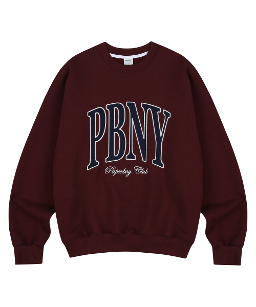 PAPERBOY(ペーパーボーイ)の「PBNY スウェットシャツ-バーガンディ(スウェット・レディース・その他・MEDIUM/LARGE/X-LARGE)」の1枚目の写真