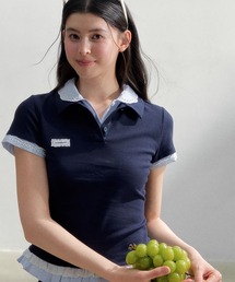 SunsetPark（サンセットパーク）の「ポロシャツ パンチングレース フェイクレイヤードトップス SP26s008【SunsetPark】【2026SS】（ポロシャツ）」