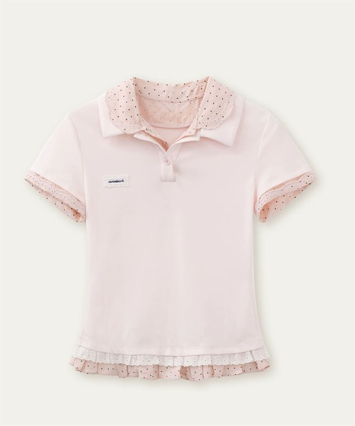 SunsetPark(サンセットパーク)の「ポロシャツ パンチングレース フェイクレイヤードトップス SP26s008【SunsetPark】【2026SS】(ポロシャツ・レディース・グレー/ネイビー/ピンク・M/S)」の20枚目の写真