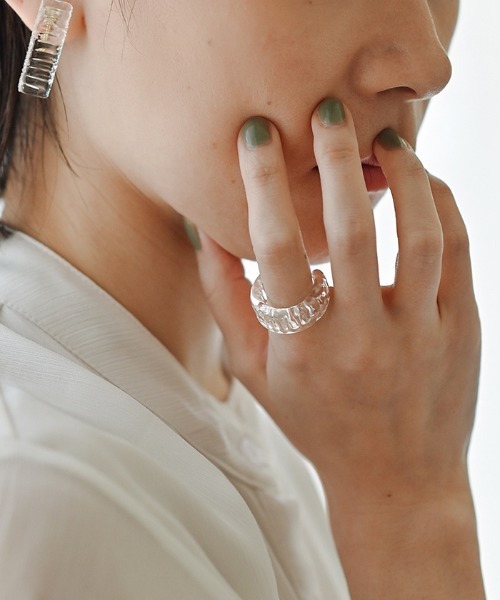 HARIO Lampwork Factory（ハリオランプワークファクトリー）の「リング アイシクル（リング・レディース・クリア・-）」の3枚目の写真