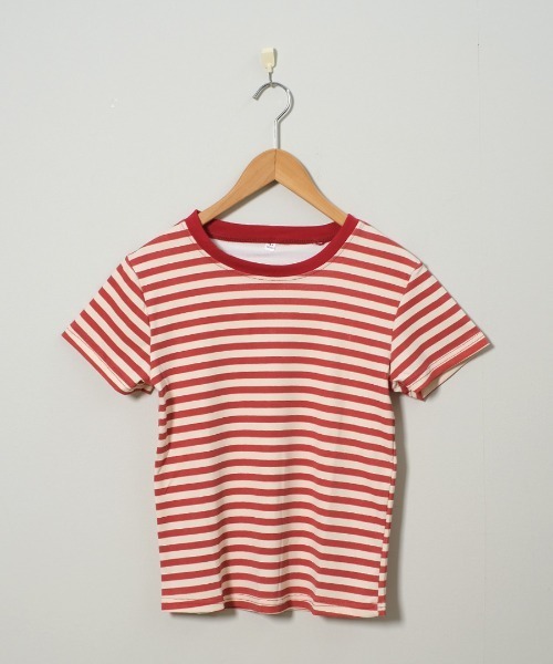shopnikoniko(ショップニコニコ)の「ボーダー Tシャツ 半袖 韓国 赤 黒 スリムフィット ボーダーT(Tシャツ/カットソー・レディース・レッド/ブラック・フリー)」の14枚目の写真