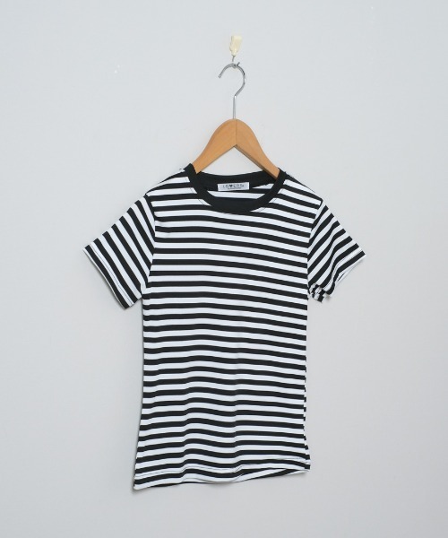shopnikoniko(ショップニコニコ)の「ボーダー Tシャツ 半袖 韓国 赤 黒 スリムフィット ボーダーT(Tシャツ/カットソー・レディース・レッド/ブラック・フリー)」の6枚目の写真