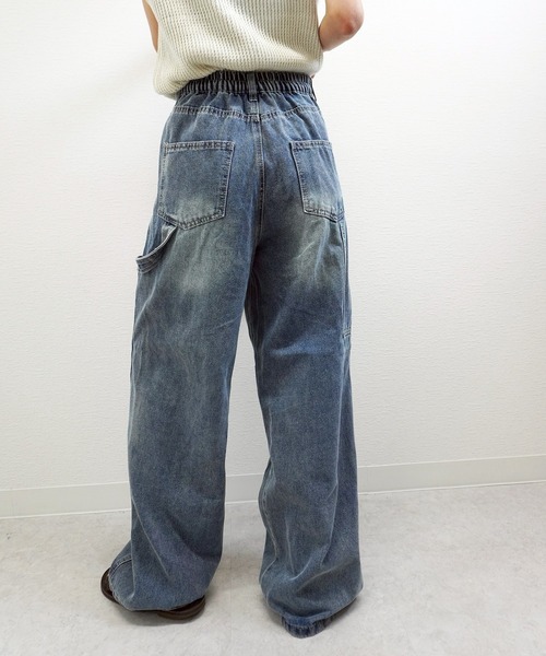 gossara(ゴサラ)の「【脚長見え】10OZペインターパンツ(デニムパンツ・レディース・ブルー/アイボリー・SMALL/MEDIUM)」の5枚目の写真