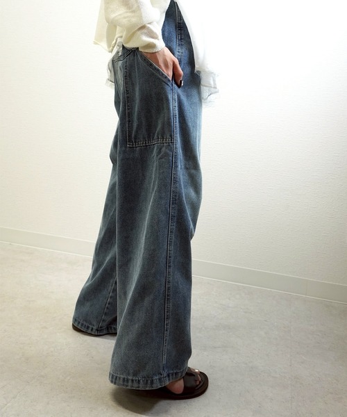 gossara(ゴサラ)の「【脚長見え】10OZペインターパンツ(デニムパンツ・レディース・ブルー/アイボリー・SMALL/MEDIUM)」の12枚目の写真