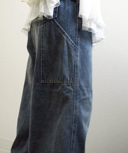 gossara(ゴサラ)の「【脚長見え】10OZペインターパンツ(デニムパンツ・レディース・ブルー/アイボリー・SMALL/MEDIUM)」の13枚目の写真