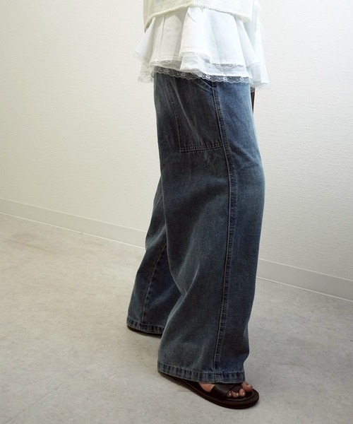gossara(ゴサラ)の「【脚長見え】10OZペインターパンツ(デニムパンツ・レディース・ブルー/アイボリー・SMALL/MEDIUM)」の14枚目の写真