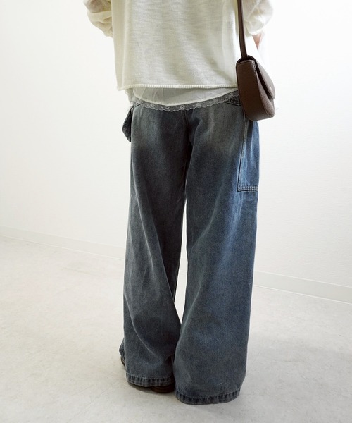 gossara(ゴサラ)の「【脚長見え】10OZペインターパンツ(デニムパンツ・レディース・ブルー/アイボリー・SMALL/MEDIUM)」の15枚目の写真