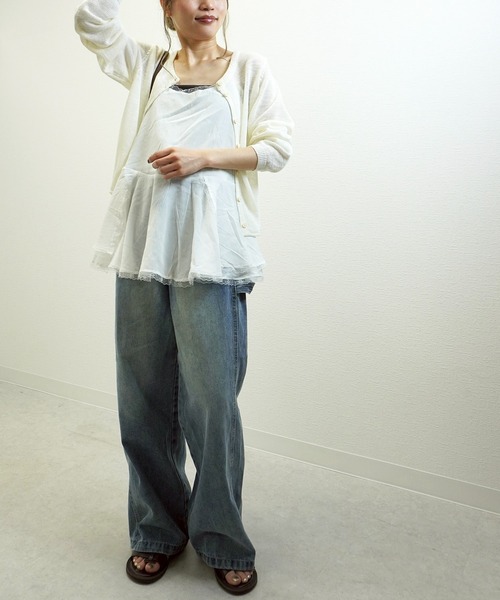 gossara(ゴサラ)の「【脚長見え】10OZペインターパンツ(デニムパンツ・レディース・ブルー/アイボリー・SMALL/MEDIUM)」の17枚目の写真