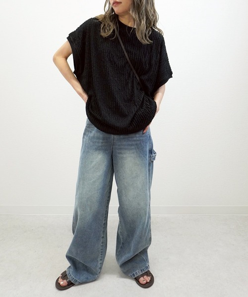gossara(ゴサラ)の「【脚長見え】10OZペインターパンツ(デニムパンツ・レディース・ブルー/アイボリー・SMALL/MEDIUM)」の19枚目の写真