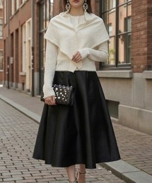 D TECH CREATIVE（ディーテッククリエイティブ）の「【韓国モード/デタッチャブルカラー/多才なレイヤード】2wayビッグカラー 凹凸編みカーディガン（アンサンブル）」