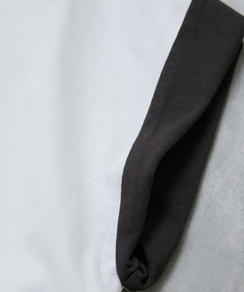 VIS(ビス)の「【WEB限定】天竺袖配色Tシャツ(Tシャツ/カットソー・レディース・ブラック/オフホワイト/ライトグレー・FREE)」の12枚目の写真