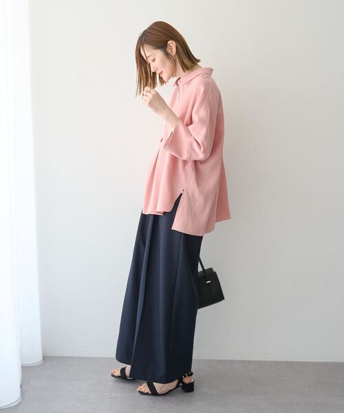 Editt by YECCA VECCA(エディットバイイェッカヴェッカ)の「バルーン袖スキッパーシャツ(シャツ/ブラウス・レディース・ストライプ/ダークカーキ/ピンク/アイボリー・FREE)」の16枚目の写真