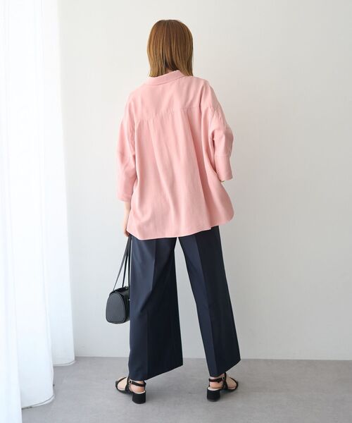 Editt by YECCA VECCA(エディットバイイェッカヴェッカ)の「バルーン袖スキッパーシャツ(シャツ/ブラウス・レディース・ストライプ/ダークカーキ/ピンク/アイボリー・FREE)」の17枚目の写真
