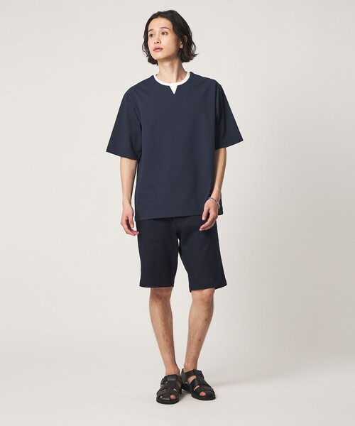 A DAY IN THE LIFE UNITED ARROWS(アデイインザライフユナイテッドアローズ)の「シルケット サッカー フェイクレイヤード キーネックカットソー-吸水速乾-<A DAY IN THE LIFE>(Tシャツ/カットソー・メンズ・ライトグレー/その他1/ネイビー・M/XL/L)」の18枚目の写真