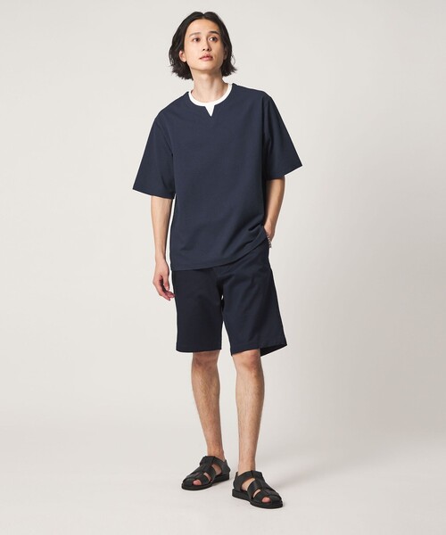A DAY IN THE LIFE UNITED ARROWS(アデイインザライフユナイテッドアローズ)の「シルケット サッカー フェイクレイヤード キーネックカットソー-吸水速乾-<A DAY IN THE LIFE>(Tシャツ/カットソー・メンズ・ライトグレー/その他1/ネイビー・M/XL/L)」の19枚目の写真