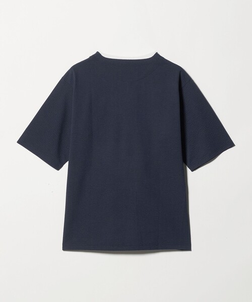 A DAY IN THE LIFE UNITED ARROWS(アデイインザライフユナイテッドアローズ)の「シルケット サッカー フェイクレイヤード キーネックカットソー-吸水速乾-<A DAY IN THE LIFE>(Tシャツ/カットソー・メンズ・ライトグレー/その他1/ネイビー・M/XL/L)」の4枚目の写真