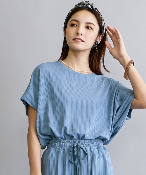 NICOLE white(ニコルホワイト)の「【セットアップ対応】ランダムリブプルオーバー(その他トップス・レディース・チャコールグレー/ネイビー/サックスブルー/ブラウン・FREE)」の1枚目の写真