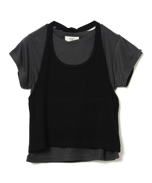 BEAMS HEART(ビームスハート)の「【3WAY・着回し抜群】ホルターネック タンクトップ × シアー Tシャツ(セットアイテム)(Tシャツ/カットソー・レディース・ブルー系/グレー系/ホワイト系・ONE SIZE)」の3枚目の写真