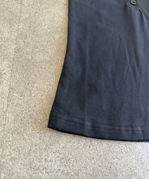 Teem Store(チームストア)の「韓国風 ヘンリーネック コンパクトT(Tシャツ/カットソー・レディース・ブラック・M/S)」の6枚目の写真