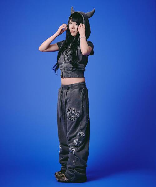 GALFY（ガルフィー）の「GALFY/ガルフィー/【LHP EXCLUSIVE】地雷ギャル スウェットパンツ（スウェットパンツ・レディース・ブラック/ホワイト/ピンク・F）」の5枚目の写真