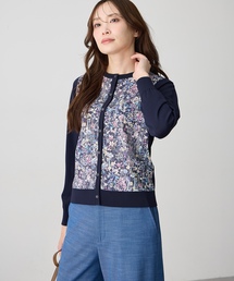 A/C DESIGN BY ALPHA CUBIC（エーシーデザインバイアルファキュービック）の「【Liberty】リバティプリントクルーネックカーディガン【洗える】（カーディガン/ボレロ）」