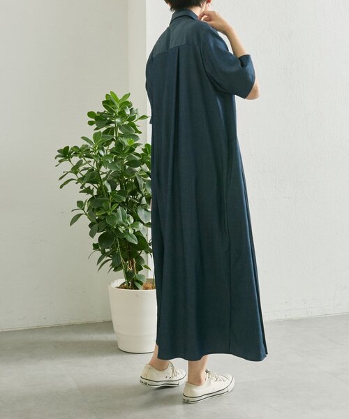 ear PAPILLONNER(イアパピヨネ)の「デニムプリーツワンピース【SUM1 STYLE】(ワンピース・レディース・ブラック/ブルー・FREE)」の15枚目の写真