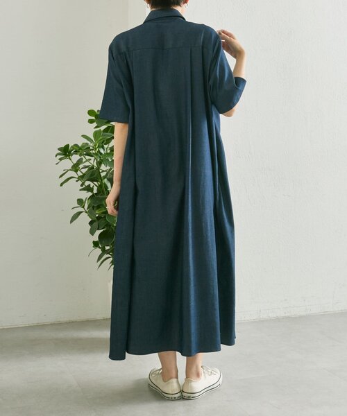 ear PAPILLONNER(イアパピヨネ)の「デニムプリーツワンピース【SUM1 STYLE】(ワンピース・レディース・ブラック/ブルー・FREE)」の16枚目の写真