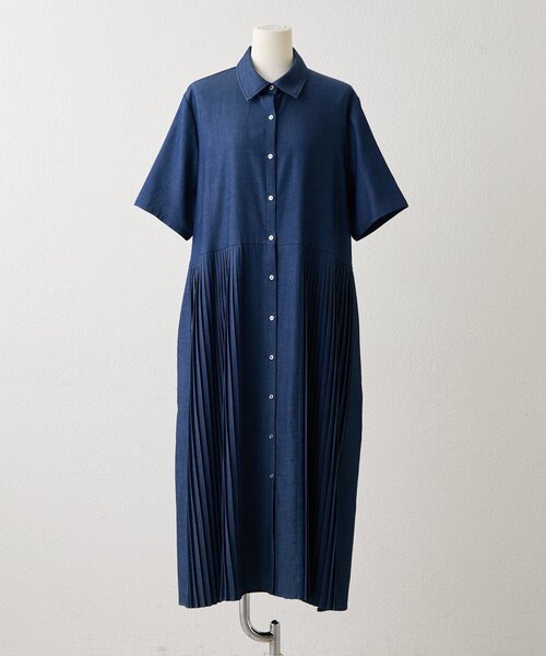 ear PAPILLONNER(イアパピヨネ)の「デニムプリーツワンピース【SUM1 STYLE】(ワンピース・レディース・ブラック/ブルー・FREE)」の22枚目の写真