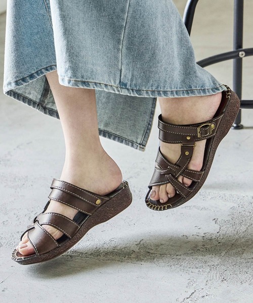 Fashion Letter(ファッションレター)の「日本製 2wayベルトローヒールサンダル 痛くないサンダル(サンダル・レディース・ダークブラウン/キャメル/ブラック/ブルー/ブロンズ・LL/L/M/S)」の15枚目の写真